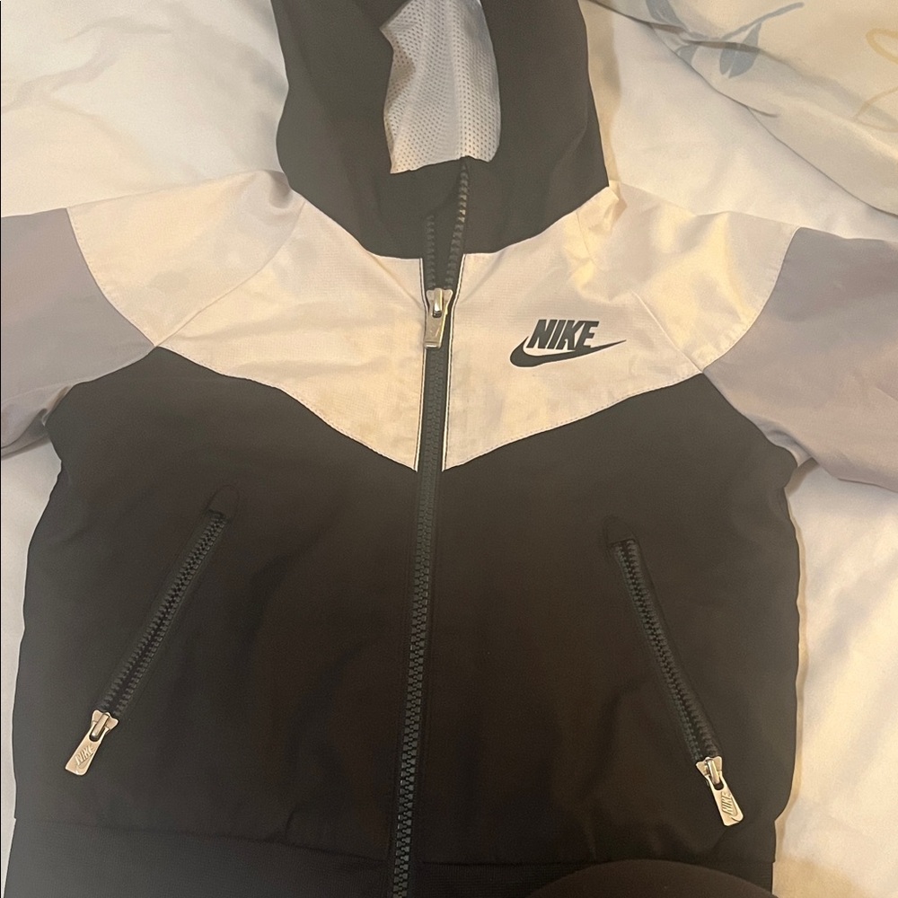 Nike Women's Black and White Bomber Jacket